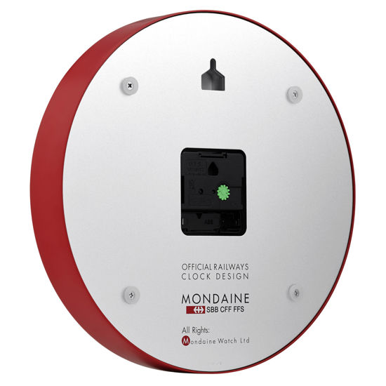 Image sur Horloge murale Mondaine Ø 25 cm, rouge/blanc