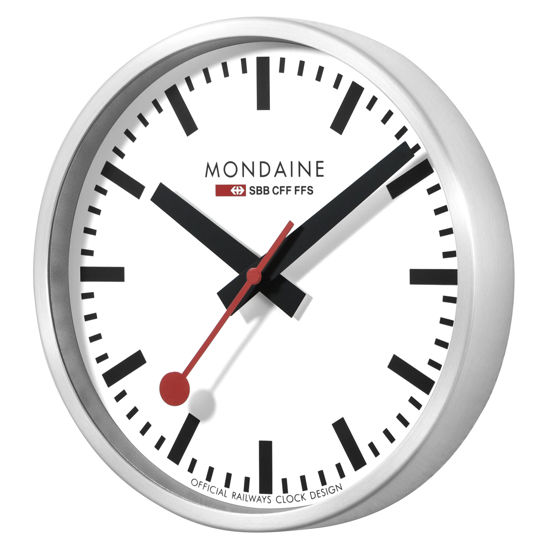 Image sur Horloge murale Mondaine Ø 25 cm, rouge/blanc